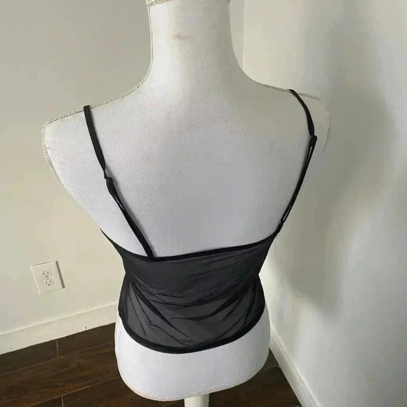 Black Victoria’s Secret micro mesh bedazzled tank top. - Picture 3 of 3